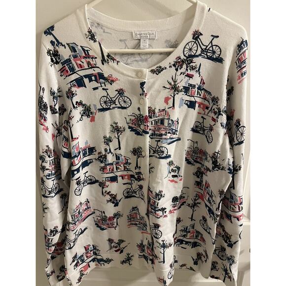 Charter Club‎ SIZE 1X Lightweight Bicycle Cardigan Sweater embellished beads EUC - Picture 3 of 6